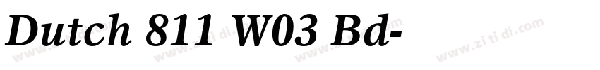 Dutch 811 W03 Bd字体转换